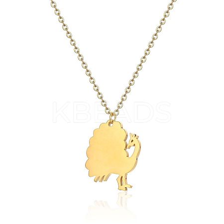 Cute Cartoon Animal 304 Stainless Steel Pendant Necklaces QV5065-3-1