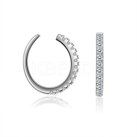 925 Sterling Silver Clip-on Earrings EJEW-BB34279-A-1