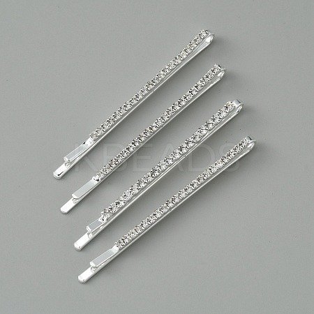 Metal Rhinestone Hair Bobby Pins FIND-WH0152-33S-1