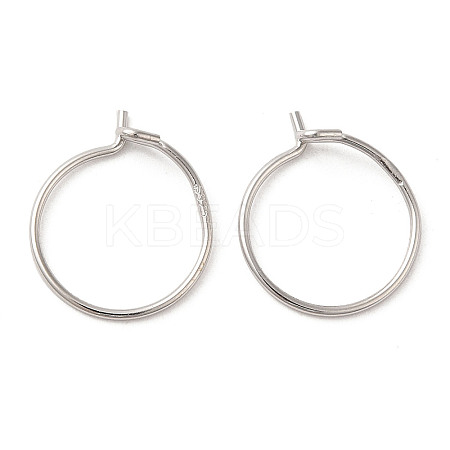 Rhodium Plated 925 Sterling Silver Hoop Earring Findings STER-Q188-01A-P-1