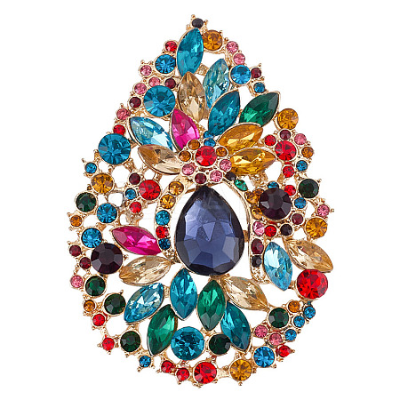 1Pc Alloy Rhinestone Brooches JEWB-MA0001-02A-1