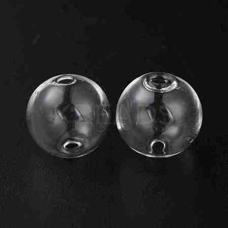 Handmade Two Holes Blown Glass Globe Beads FIND-WH0104-03D-1