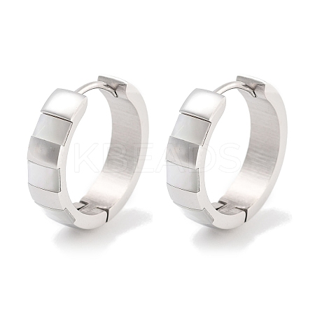 304 Stainless Steel Hoop Earrings EJEW-C096-28B-P-1