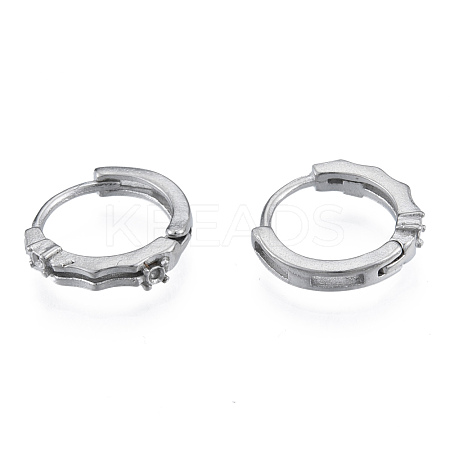 Tarnish Resistant 304 Stainless Steel Hoop Earrings Findings STAS-N092-189-1