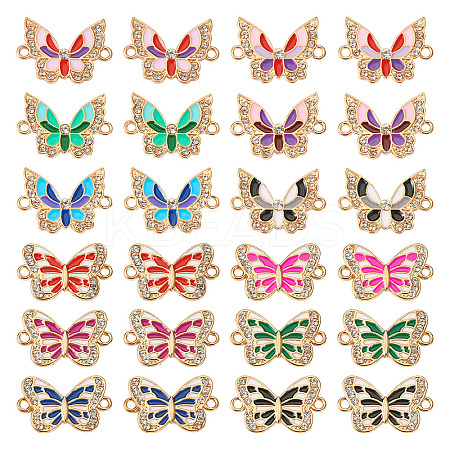 48Pcs 12 Styles Alloy Enamel Connector Charms ENAM-TA0001-59-1