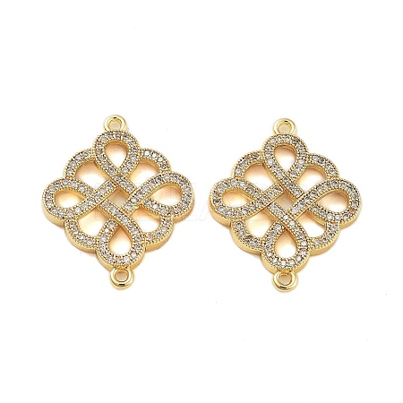 Rack Plating Brass Micro Pave Clear Cubic Zirconia Chinese Knot Links KK-S379-21G-1