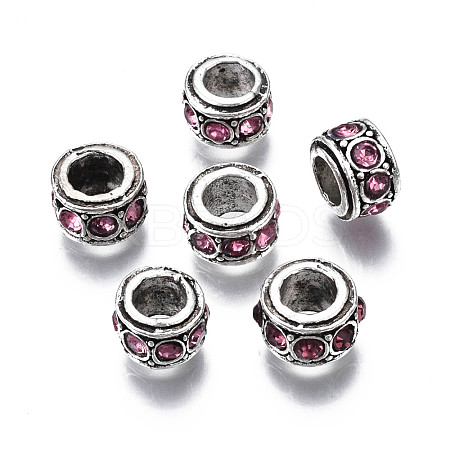 Alloy Rhinestone European Beads MPDL-Q212-001H-RS-1