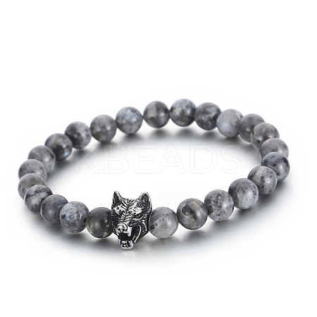 Natural Labradorite Round Beads Stretch Bracelets LS-GX4773-6-1