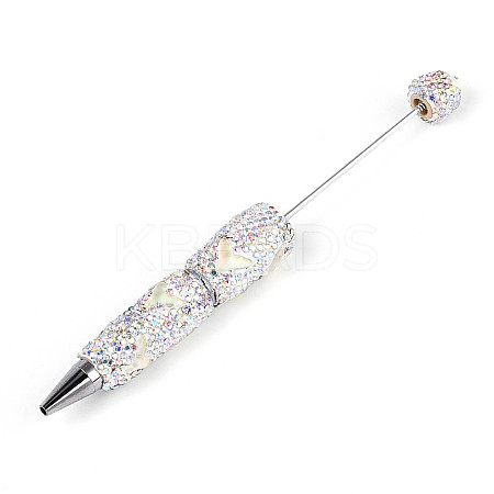 Fishtail Resin & Polymer Clay Pave Rhinestone Ball-Point Pen AJEW-T013-05I-1