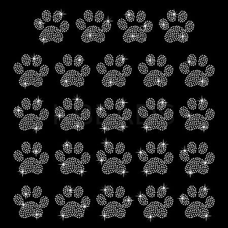 Glitter Hotfix Rhinestone Iron on Patches(Hot Melt Adhesive On The Back) LS-DIY-WH0176-33-1