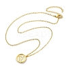 304 Stainless Steel Cubic Zirconia Constellation Flat Round Pendants STAS-S145-01G-1