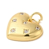 Rack Plating Brass Micro Pave Clear Cubic Zirconia Charms KK-G488-12G-2