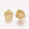 Brass Micro Pave Cubic Zirconia Beads X-ZIRC-K063-14G-1