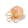 Natural Selenite Dyed Round Bead Pendants PALLOY-TA00152-5
