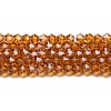 Transparent Electroplate Glass Beads Strands GLAA-F029-4mm-C28-1