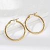 PVD Vacuum Plating 201 Stainless Steel Hoop Earrings for Women LS-EJEW-G260-02A-G-5