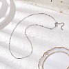 304 Stainless Steel Cuboid Bar Link Chain Necklaces for Women Men NJEW-JN05196-02-1