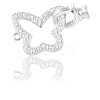 2Pcs 925 Sterling Silver Micro Pave Clear Cubic Zirconia Fold Over Clasps STER-BBC0008-47-6