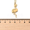 304 Stainless Steel Flamingo Shaped Pendant Cable Chain Necklaces for Women Men NJEW-Q032-02B-G-5