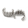 Brass Micro Pave Cubic Zirconia Oval Cuff Earrings EJEW-E299-02P-2