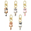 Cat Alloy Enamel Pendant Decorations HJEW-FZ00010-1