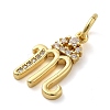 Brass Micro Pave Cubic Zirconia Pendants KK-M273-01G-M-2