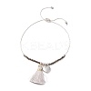 Polyester Tassel & Heart Charm Slider Bracelets for Women STAS-P302-13P-1