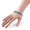 Glass Braided Flower Link Bracelet for Women BJEW-TA00130-02-3