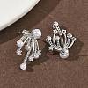 Fireworks Brass Micro Pave Cubic Zirconia Stud Earrings EJEW-G452-02P-3