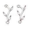 Brass Clear Cubic Zirconia Branch Links Connectors KK-S359-156P-RS-1