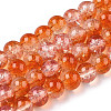 Transparent Crackle Baking Paint Glass Beads Strands DGLA-T003-01C-11-1