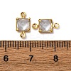 Brass Pave Clear Cubic Zirconia Connector Charms KK-Z121-06G-02-3