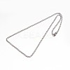 Tarnish Resistant Boy's 304 Stainless Steel Curb Chain Necklaces NJEW-E026-13P-2
