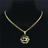 201 Stainless Steel Costura Sewing Machine Holloe Pendant Necklaces LS-NJEW-K283-28G-2