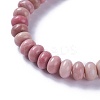 Adjustable Natural Rhodonite Braided Bead Bracelets BJEW-F369-A14-2