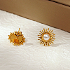 Geometric 304 Stainless Steel Sun Stud Earrings LS-NK4647-4