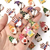 24Pcs 8 Styles Alloy Enamel Pendants ENAM-FS0002-80-3