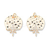 Brass Pave Clear Cubic Zirconia Pendants KK-N232-462-2