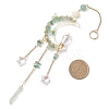Wire Wrapped Natural Green Aventurine Chips Moon Hanging Ornaments HJEW-JM02621-01-3
