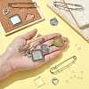 DIY Square Alloy Commemorative Photo Pendants Making Kits DIY-FS0009-22-8
