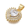 Brass Micro Pave Cubic Zirconia Pendants KK-D431-018G-2