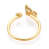 Butterfly Brass Micro Pave Cubic Zirconia Cup Peg Ring Settings KK-N274-11G-3