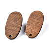 Walnut Wood Stud Earring Findings MAK-N032-013-2