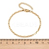 201 Stainless Steel Rectangle Link Chain Bracelets for Women LS-BJEW-G767-01C-G-5
