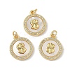 Brass Micro Pave Cubic Zirconia with Shell Pendants KK-Z115-06G-1