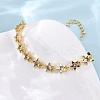 Brass Micro Pave Clear Cubic Zirconia Link Bracelets for Women BJEW-D342-01G-3