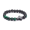 Cross Beads Stretch Bracelets Set for Women BJEW-JB07150-4