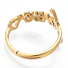 Ion Plating(IP) 304 Stainless Steel Heart with Word Forever Adjustable Ring RJEW-T027-05G-4