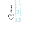 316L Surgical Stainless Steel Clear Cubic Zirconia Dangle Belly Button Rings WG93CBC-02-2