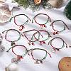 Christmas Theme Alloy Enamel & Imitation Austrian Crystal Charm Bracelets BJEW-JB10903-2